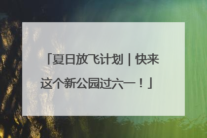 夏日放飞计划｜快来这个新公园过六一！