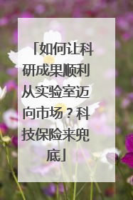 如何让科研成果顺利从实验室迈向市场？科技保险来兜底