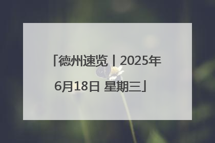 德州速览丨2025年6月18日 星期三