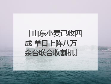 山东小麦已收四成 单日上阵八万余台联合收割机