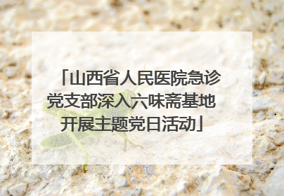 山西省人民医院急诊党支部深入六味斋基地开展主题党日活动