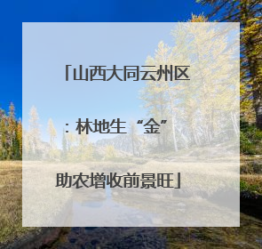 山西大同云州区：林地生“金” 助农增收前景旺