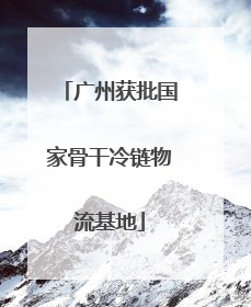 广州获批国家骨干冷链物流基地