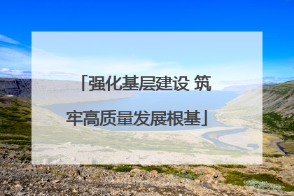强化基层建设 筑牢高质量发展根基