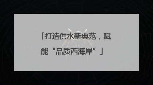 打造供水新典范，赋能“品质西海岸”