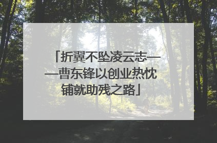 折翼不坠凌云志——曹东锋以创业热忱铺就助残之路