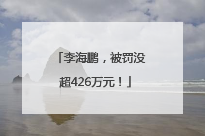 李海鹏，被罚没超426万元！