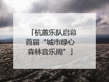 杭盖乐队启幕首届“城市绿心森林音乐周”