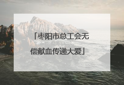 枣阳市总工会无偿献血传递大爱