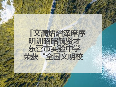 文澜熠熠泽庠序 明训昭昭毓贤才 东营市实验中学荣获“全国文明校园”称号