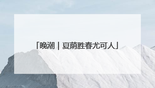 晚潮｜夏荫胜春尤可人