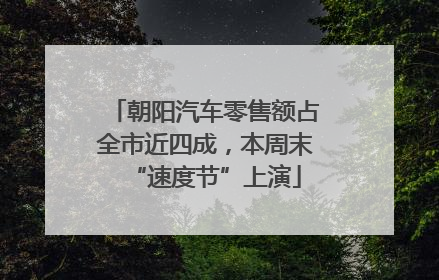 朝阳汽车零售额占全市近四成，本周末“速度节”上演