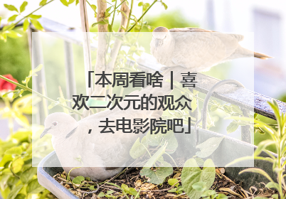 本周看啥｜喜欢二次元的观众，去电影院吧