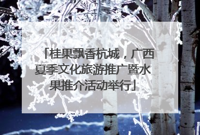 桂果飘香杭城，广西夏季文化旅游推广暨水果推介活动举行