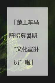 楚王车马阵招募暑期“文化宣讲员”啦