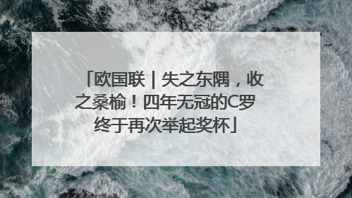 欧国联｜失之东隅，收之桑榆！四年无冠的C罗终于再次举起奖杯