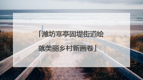 潍坊寒亭固堤街道绘就美丽乡村新画卷