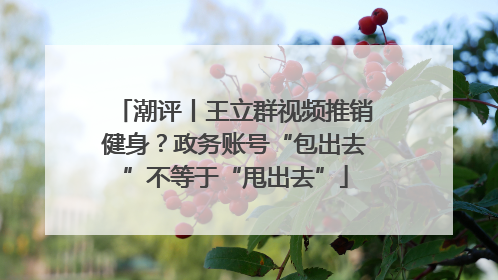 潮评丨王立群视频推销健身？政务账号“包出去”不等于“甩出去”