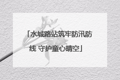 水城路站筑牢防汛防线 守护童心晴空