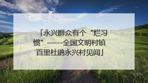 永兴群众有个“烂习惯”——全国文明村镇百里杜鹃永兴村见闻