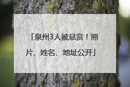 泉州3人被悬赏！照片、姓名、地址公开