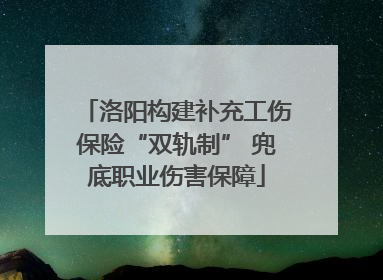 洛阳构建补充工伤保险“双轨制” 兜底职业伤害保障