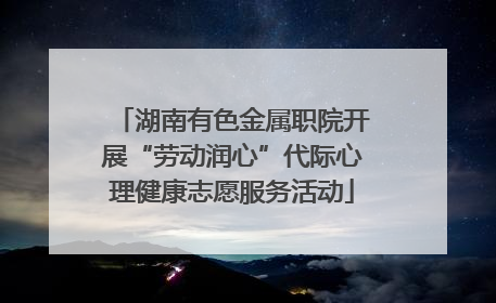 湖南有色金属职院开展“劳动润心”代际心理健康志愿服务活动