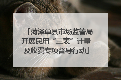 菏泽单县市场监管局开展民用“三表”计量及收费专项督导行动