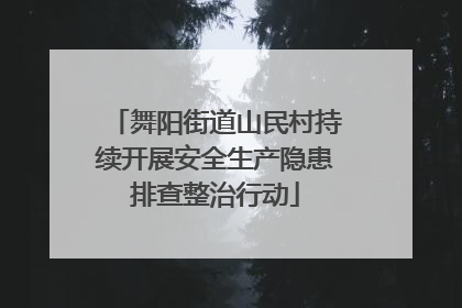 舞阳街道山民村持续开展安全生产隐患排查整治行动