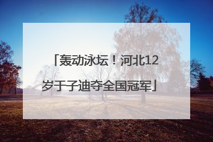 轰动泳坛！河北12岁于子迪夺全国冠军