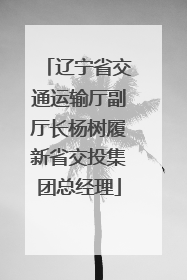 辽宁省交通运输厅副厅长杨树履新省交投集团总经理