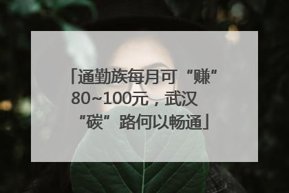 通勤族每月可“赚”80~100元，武汉“碳”路何以畅通