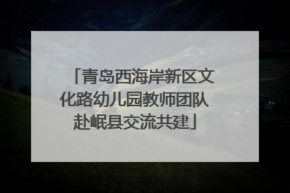 青岛西海岸新区文化路幼儿园教师团队赴岷县交流共建