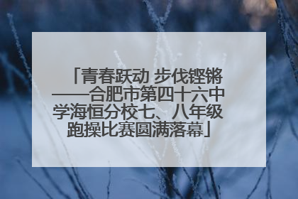 青春跃动 步伐铿锵——合肥市第四十六中学海恒分校七、八年级跑操比赛圆满落幕