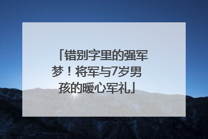 错别字里的强军梦！将军与7岁男孩的暖心军礼