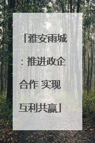 雅安雨城：推进政企合作 实现互利共赢