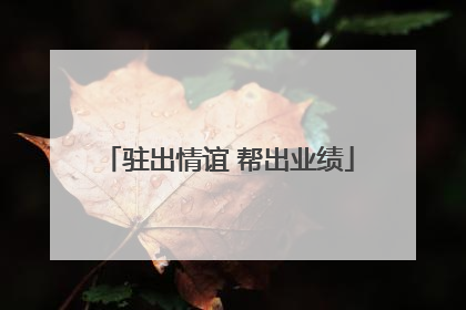 驻出情谊 帮出业绩