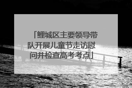 鲤城区主要领导带队开展儿童节走访慰问并检查高考考点