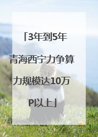 3年到5年 青海西宁力争算力规模达10万P以上