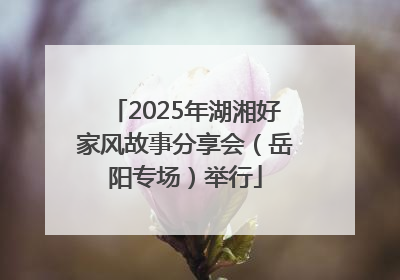 2025年湖湘好家风故事分享会（岳阳专场）举行