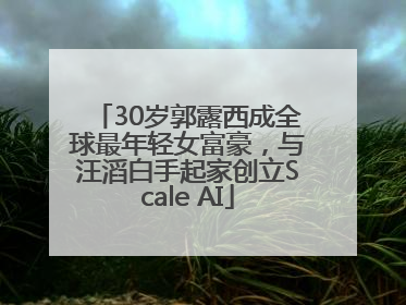 30岁郭露西成全球最年轻女富豪，与汪滔白手起家创立Scale AI