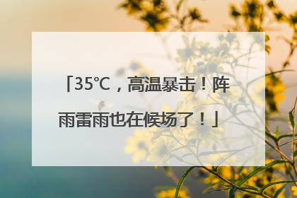 35℃，高温暴击！阵雨雷雨也在候场了！