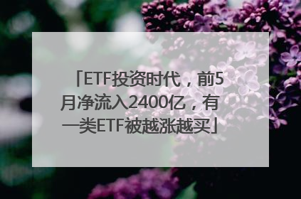 ETF投资时代，前5月净流入2400亿，有一类ETF被越涨越买